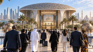منصور بن زايد يرحب بضيوف مؤتمر الأمم المتحدة لمنع الجريمة